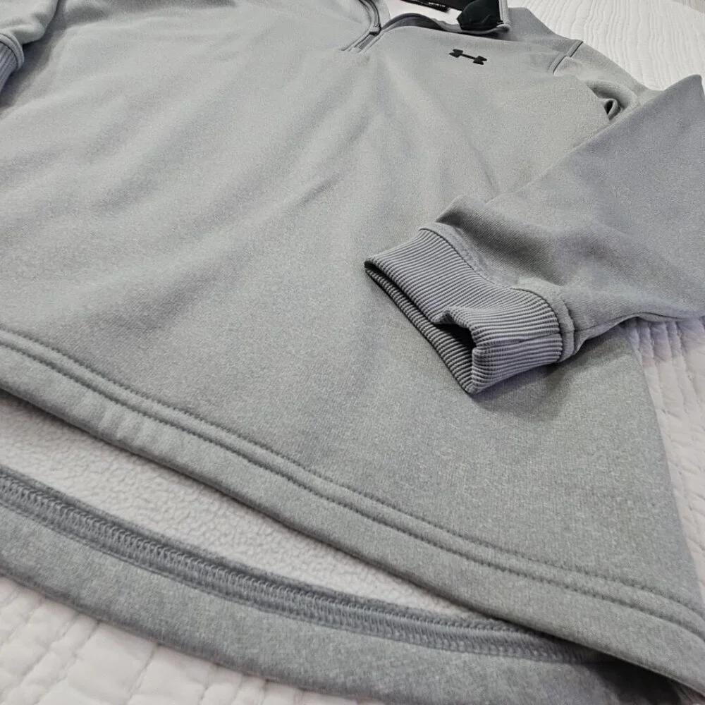 Under Armour Coldgear Loose Men's Size M 1/4 Zip Pullover Grey Activewear EUC LN